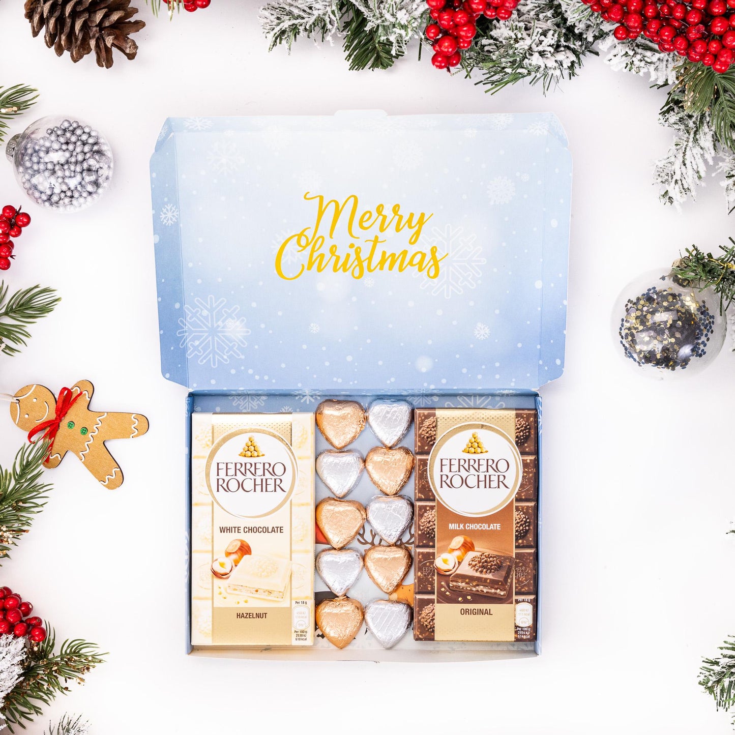 Ferrero Rocher Milk White Chocolate Bars Gift Box Hamper Christmas Present Heart