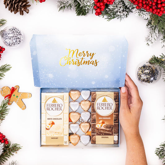 Ferrero Rocher Milk White Chocolate Bars Gift Box Hamper Christmas Present Heart