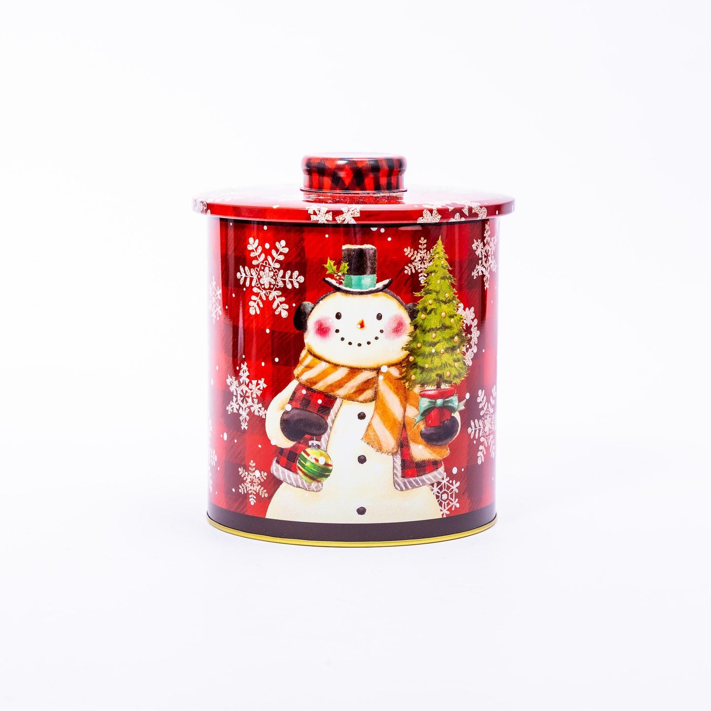 2 Christmas Tins Jars Storage Tin Container Canisters Cookie Biscuit Snowman