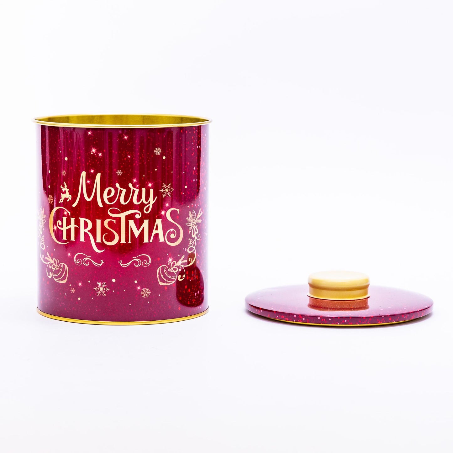 2 Christmas Tins Jars Storage Tin Container Canisters Tea Coffee Cookie Biscuit