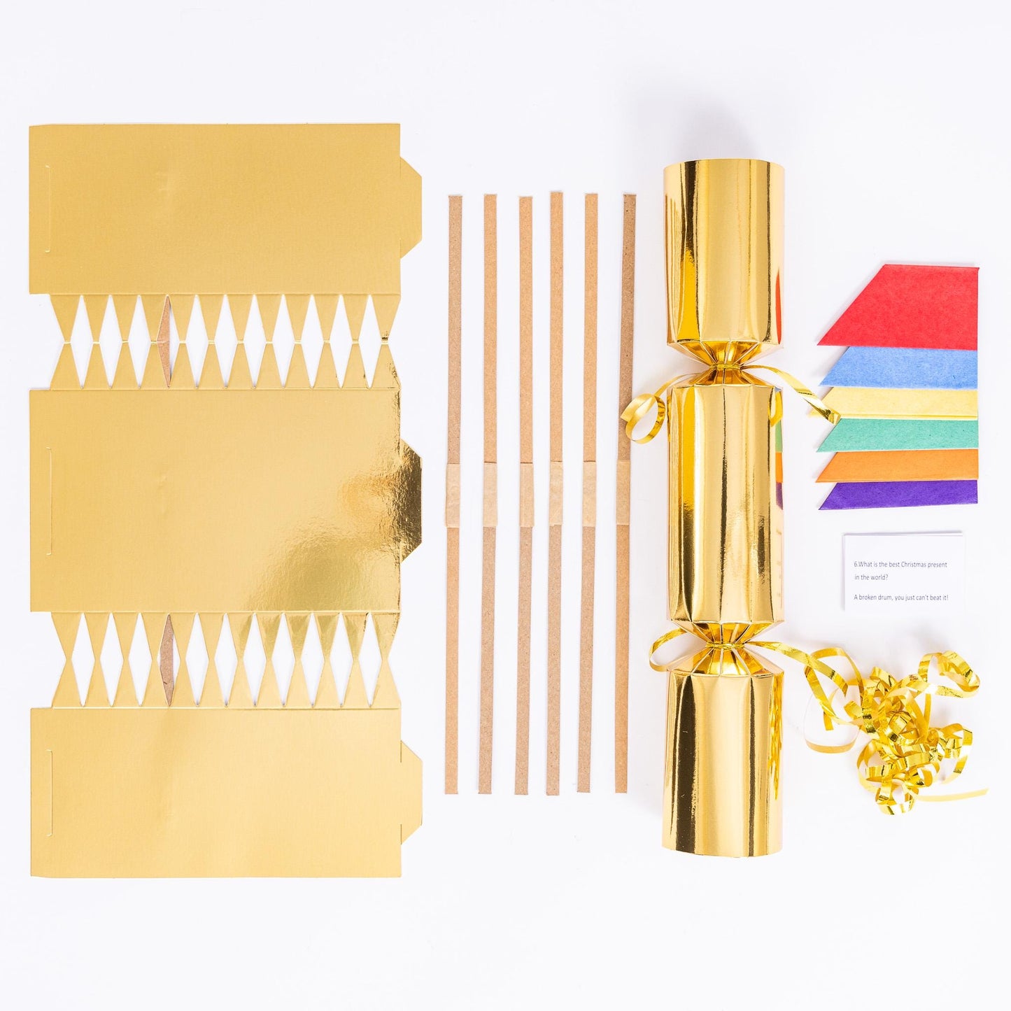 12 Make Your Own Christmas Cracker kit Crackers Hats Snaps gold foil