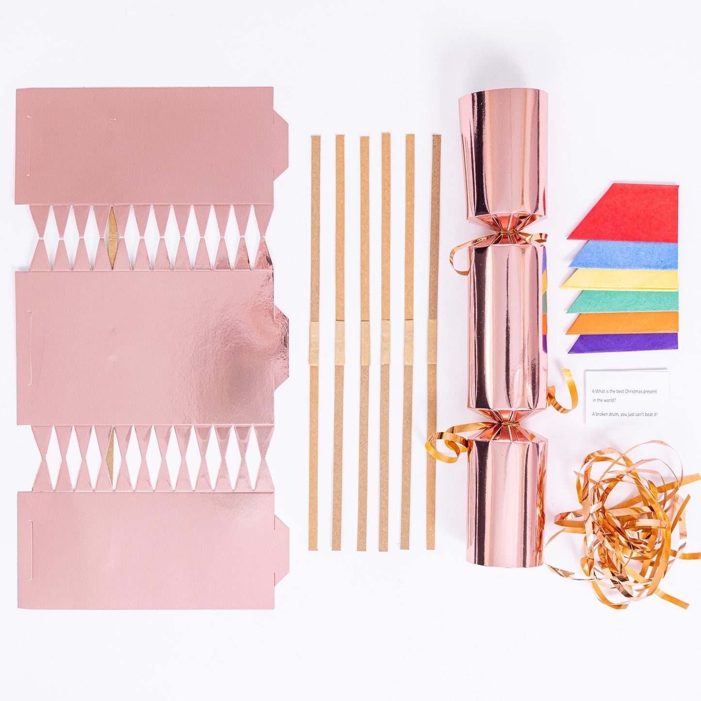 Make Your Own Rose Gold foil Christmas Crackers