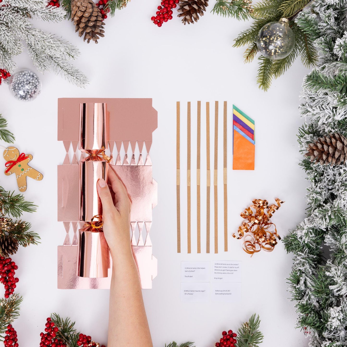 Make Your Own Rose Gold foil Christmas Crackers