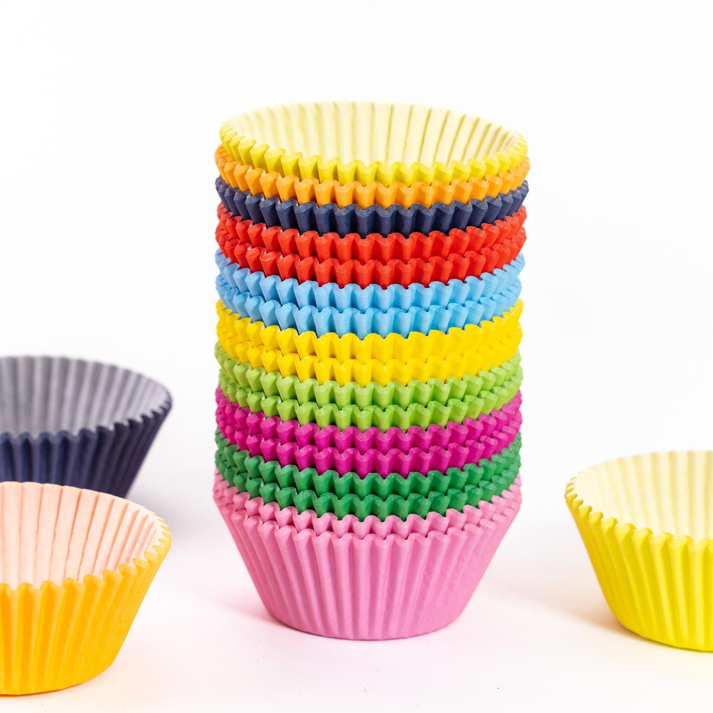 400 Mixed Colours Cupcake Cases Baking Muffin Cake Standard Size Bulk Pack