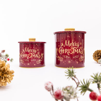 Christmas Storage Tins – Tea, Coffee & Biscuits – Set of 2