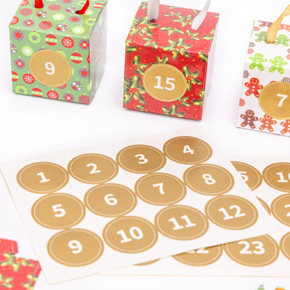 DIY Christmas Advent Calendar Kit – 24 Boxes, Ribbons & Stickers – image 7