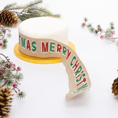 Christmas Cake Frill Ribbon – Merry Christmas – 1 Yard – image 2