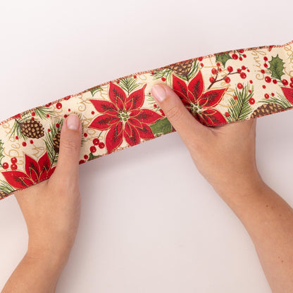 Christmas Cake Frill Ribbon – Poinsettia – 1 Yard – image 7