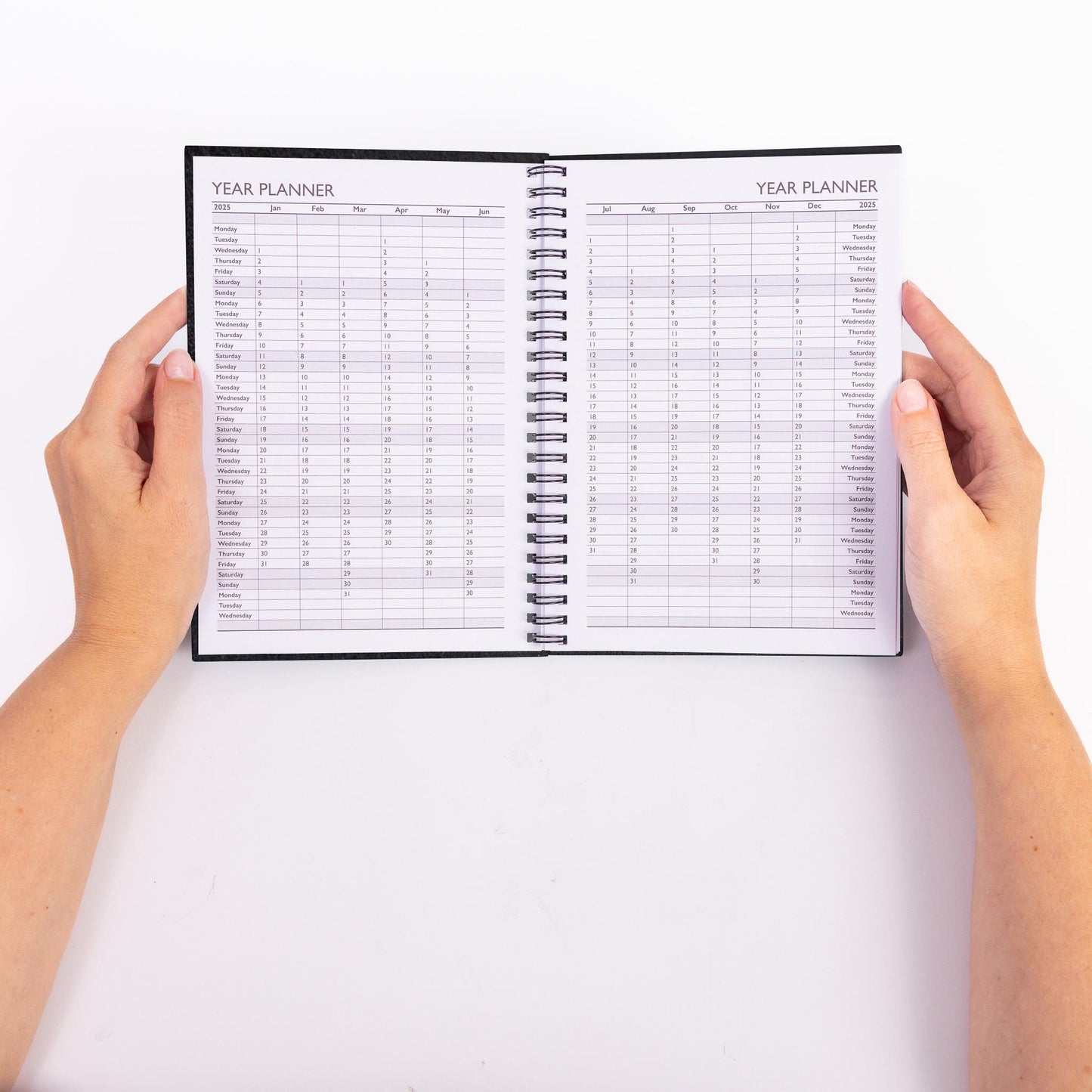 2025 A5 Week To View Diary: Hardback Spiral Planner