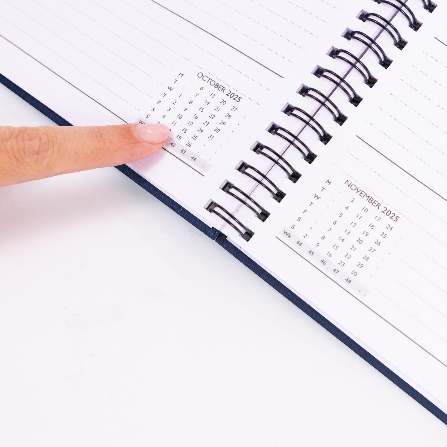 2025 A5 Navy Hardback Diary: Week To View Planner