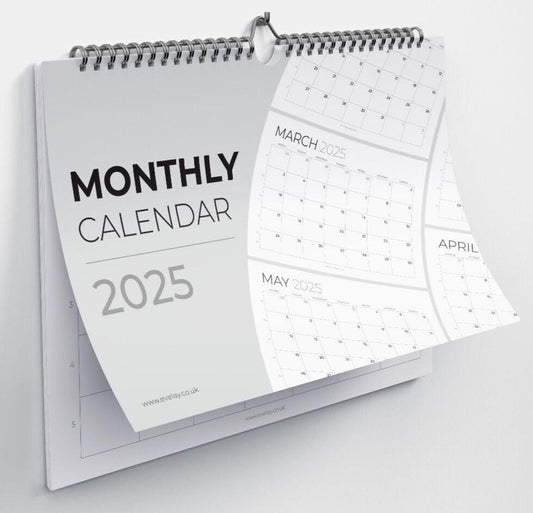 2025 Calendar A4 Landscape Month To View Wall Planner Family Office Organiser