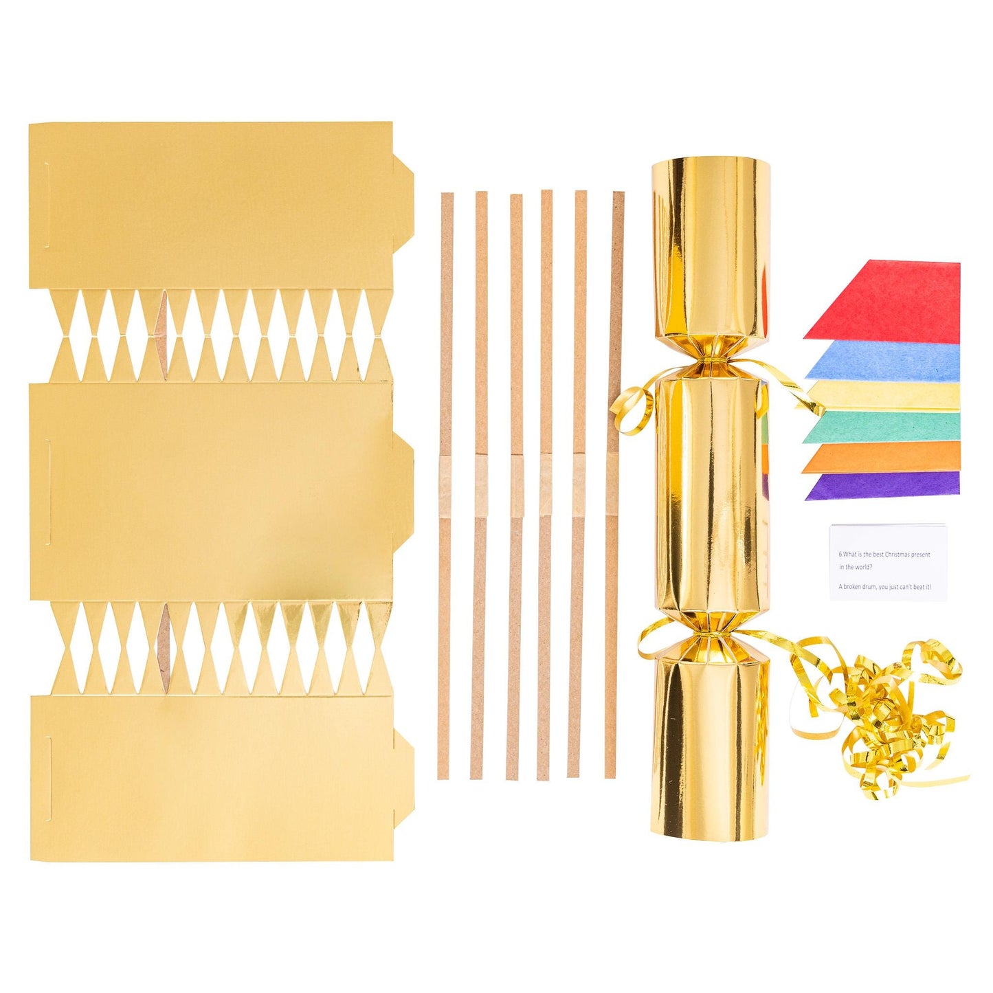 12 Make Your Own Christmas Cracker kit Crackers Hats Snaps gold foil