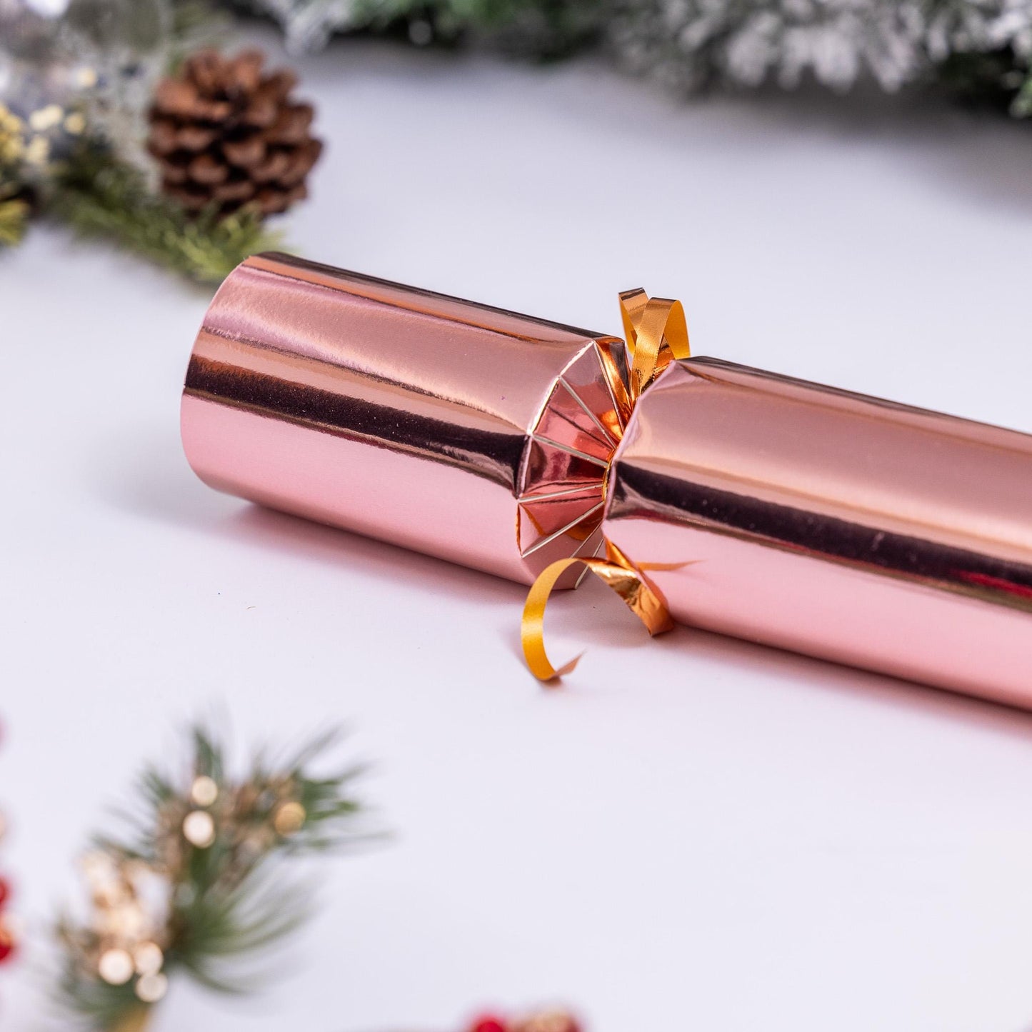 Make Your Own Rose Gold foil Christmas Crackers