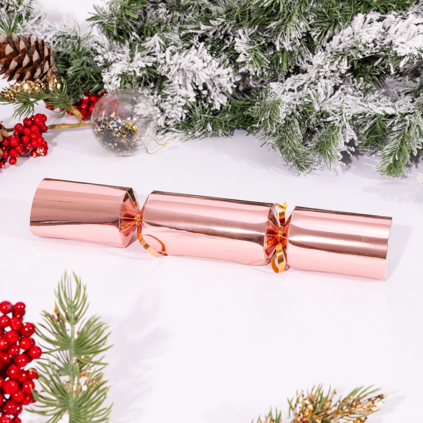 Make Your Own Rose Gold foil Christmas Crackers