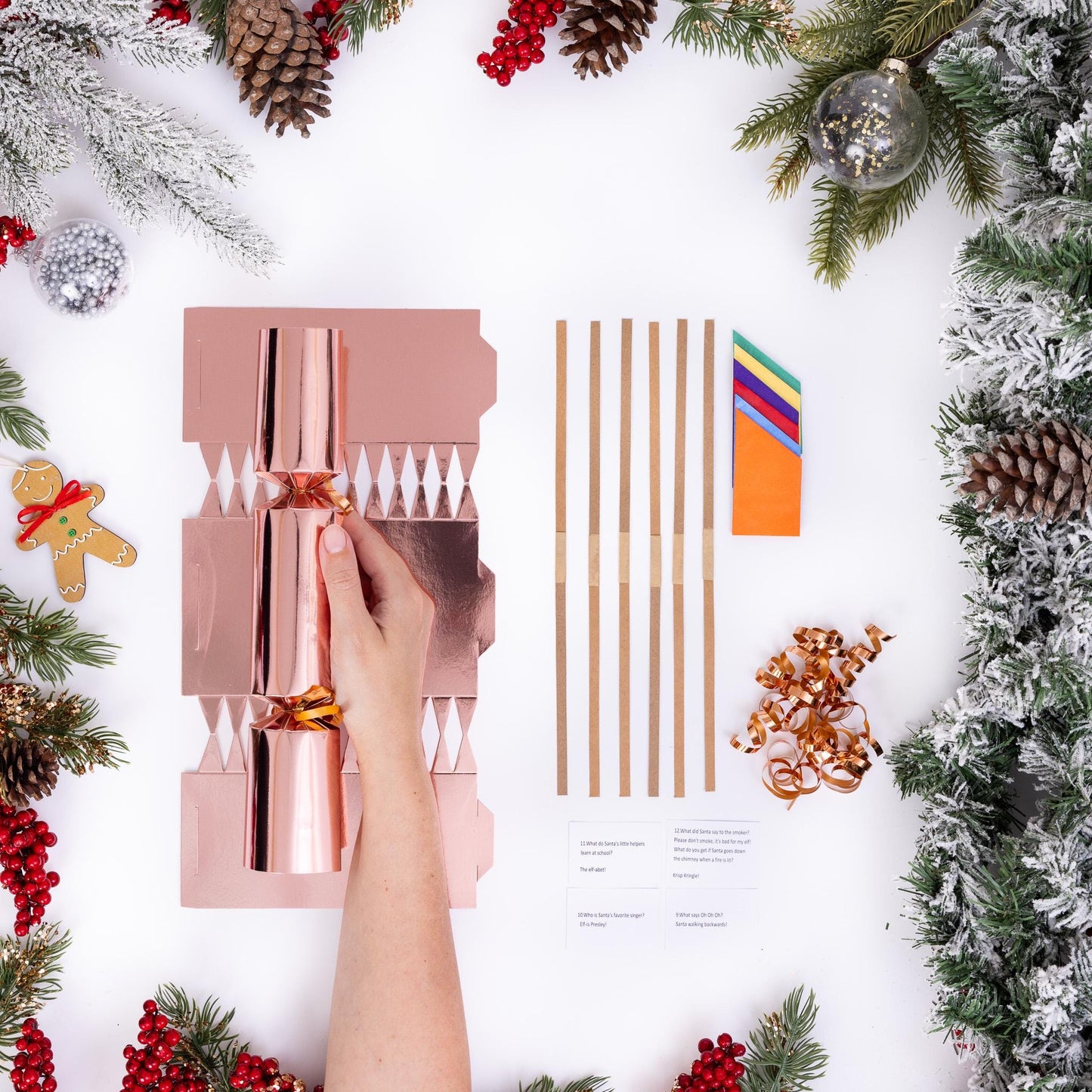 Make Your Own Rose Gold foil Christmas Crackers