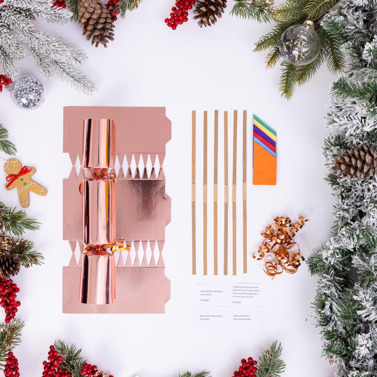 Make Your Own Rose Gold foil Christmas Crackers