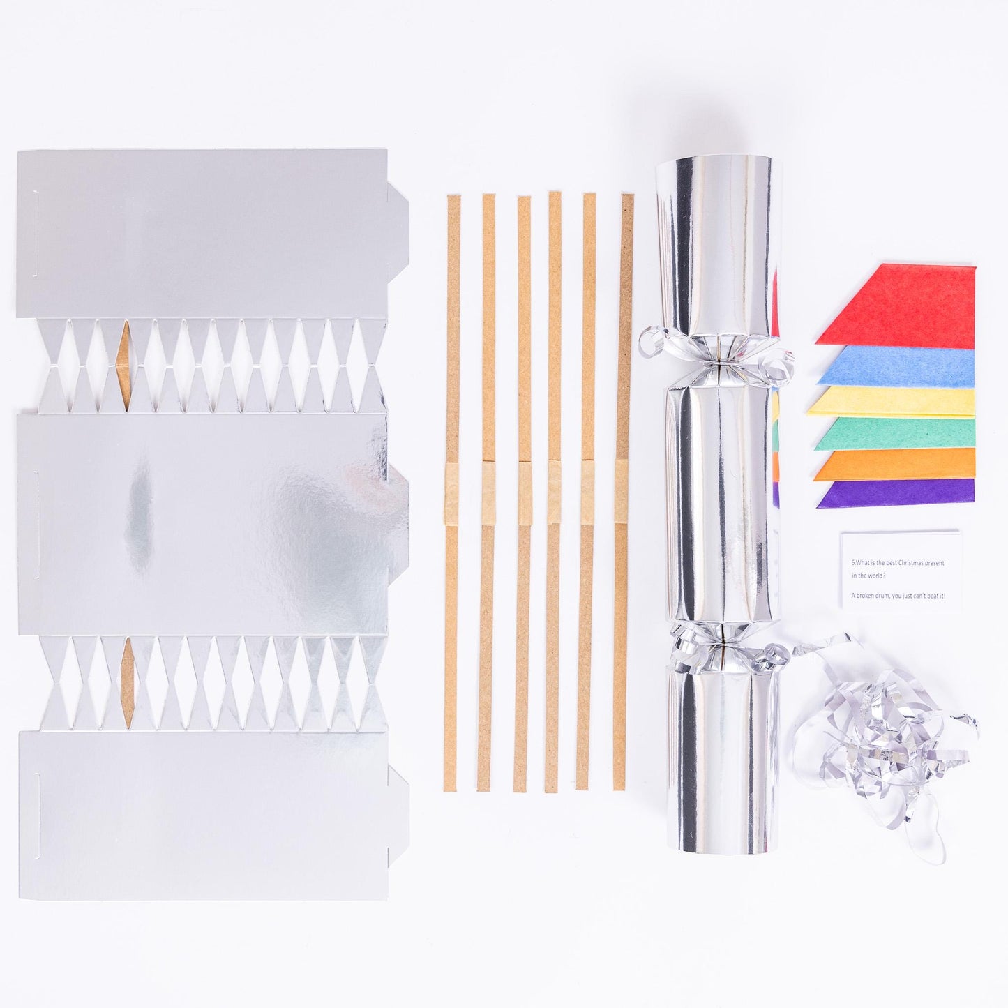 Make Your Own Rose Silver foil Christmas Crackers pack of 6 12 18 and 24