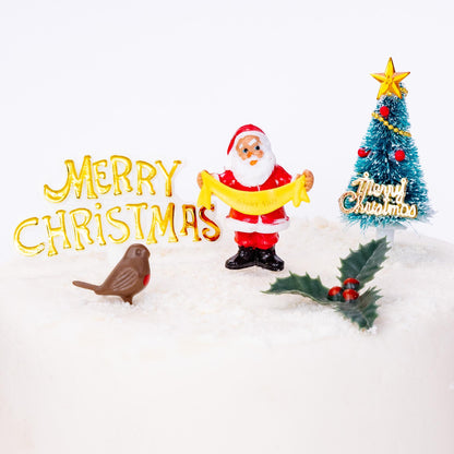 Christmas Cake Topper Set – Snowman, Tree & Santa – 5 Piece – image 7