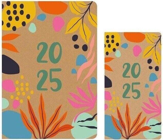 2025 A5 or Slim Eco 100% Fully Recyclable Diary Planner Week To View Full Year