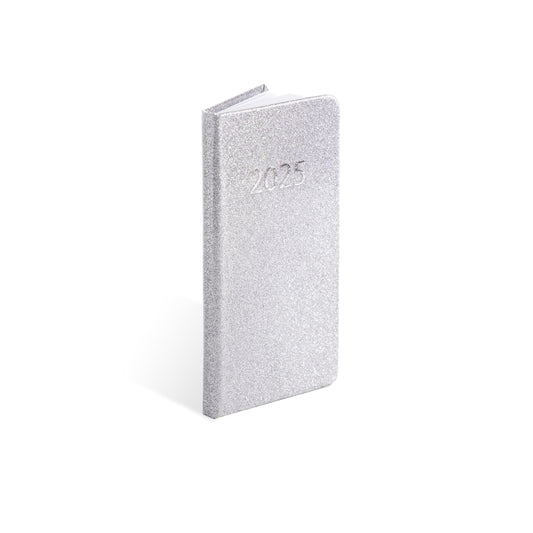 2025 Diary Slim Glitter Week to View Diaries Full Year Journal Calendar Planner silver