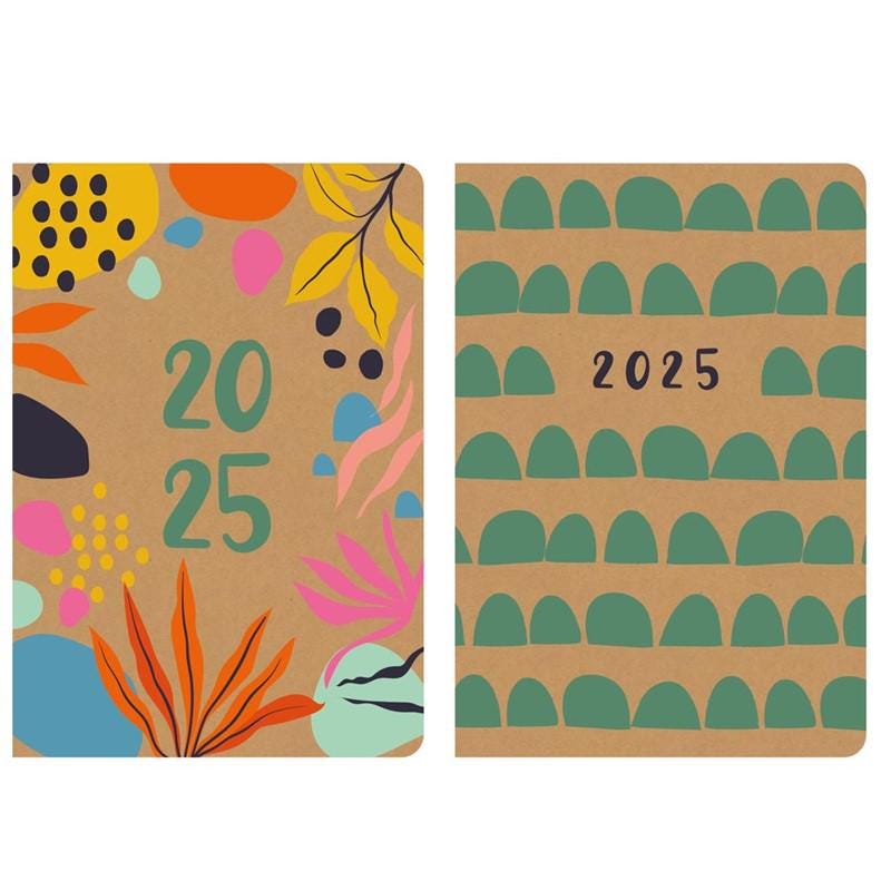 2025 A5 or Slim Eco 100% Fully Recyclable Diary Planner Week To View Full Year