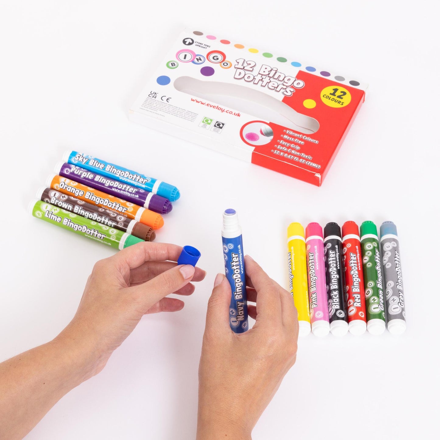 12 Dot Markers for Kids & Adults Mess Free Dabber Pens Non-Drip Dotters for Bingo Crafts Art Scrapbooking Colouring and More