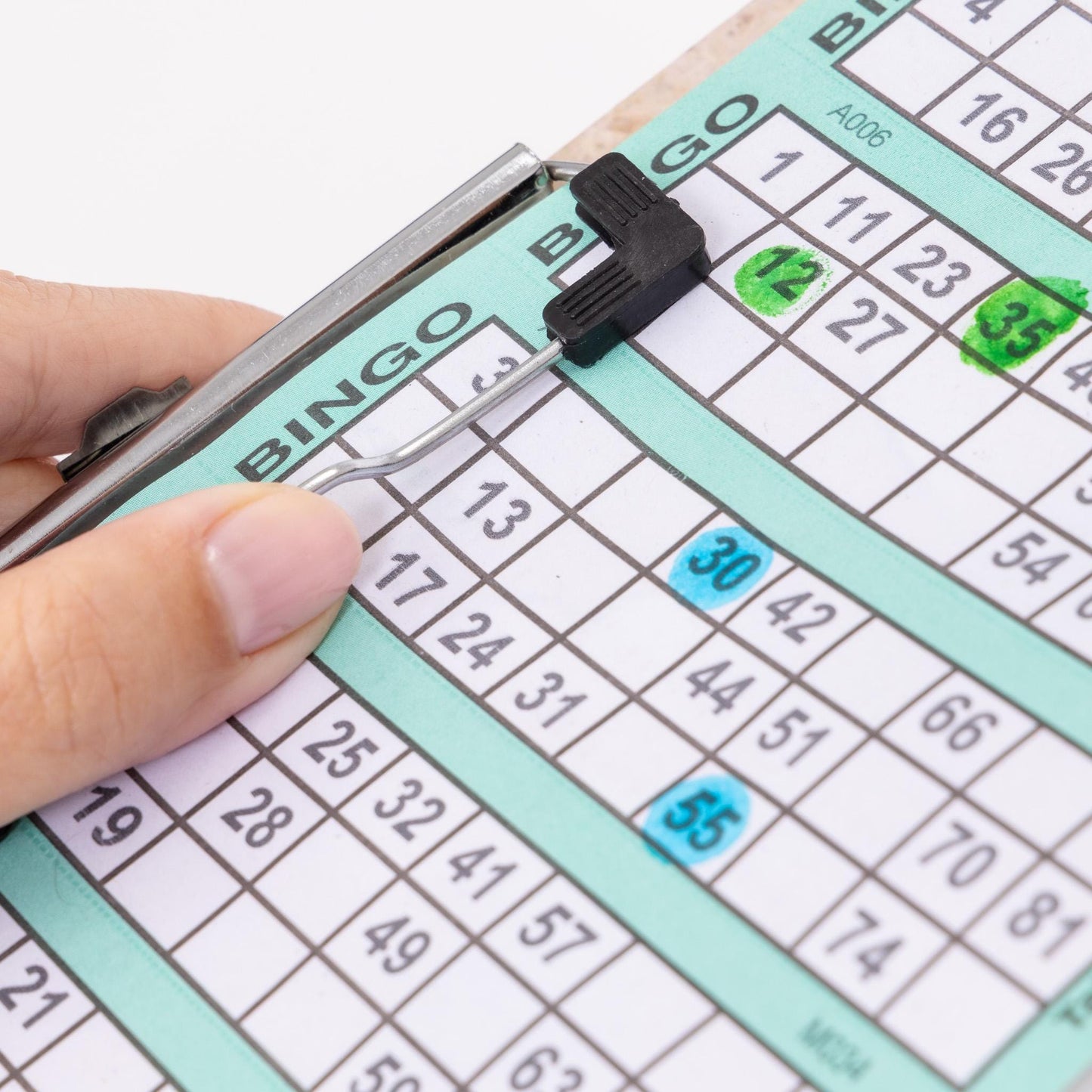 6 Pack Colorful Bingo Board with Metal Clip - Lucky Bingo Game