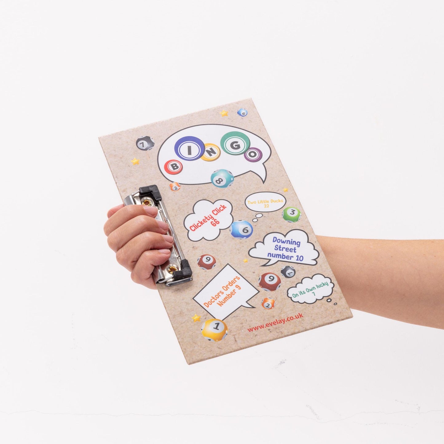 Bingo Board With Clasp Clip Fun Game Clip 24cm x 15cm