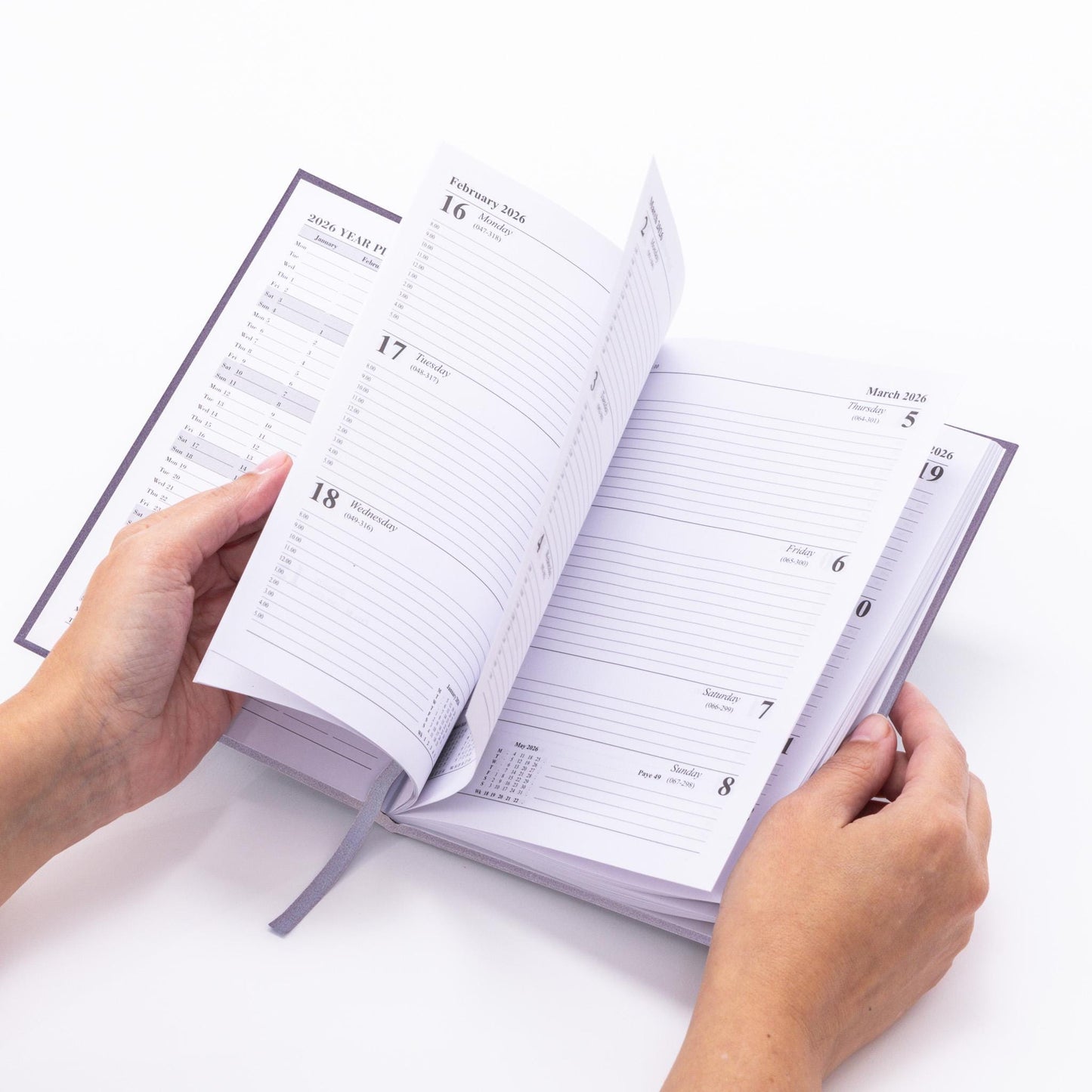 2026 Diary A5 Week to view Full Year Office Year Planner Hardback Diaries grey
