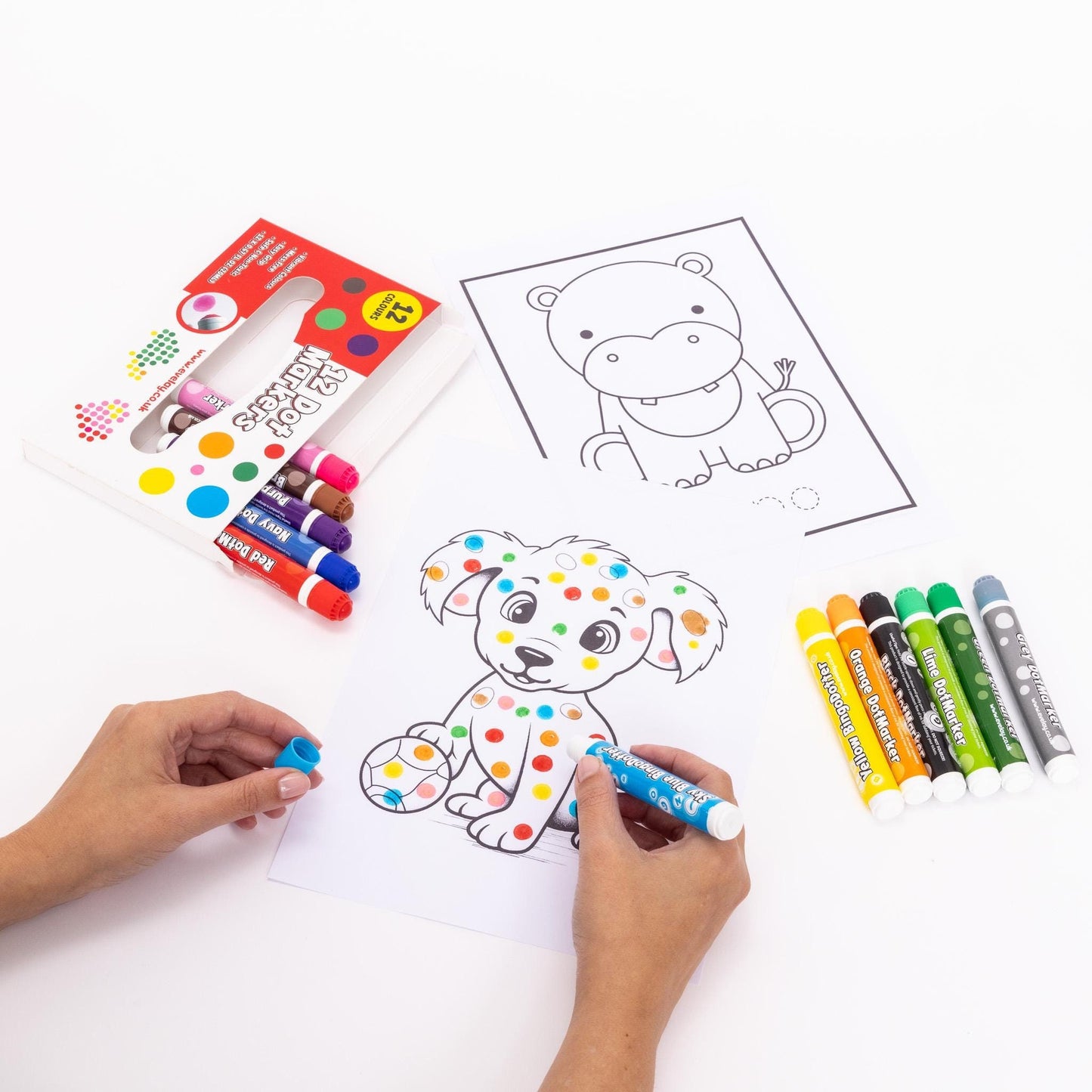 12 Dot Markers for Kids & Adults Mess Free Dabber Pens Non-Drip Dotters for Bingo Crafts Art Scrapbooking Colouring and More