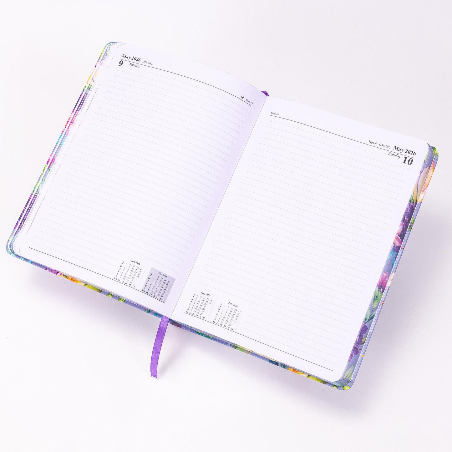 2026 Diary A5 Page a day  Full Year Office Year Planner Hardback Diaries bird flower diary