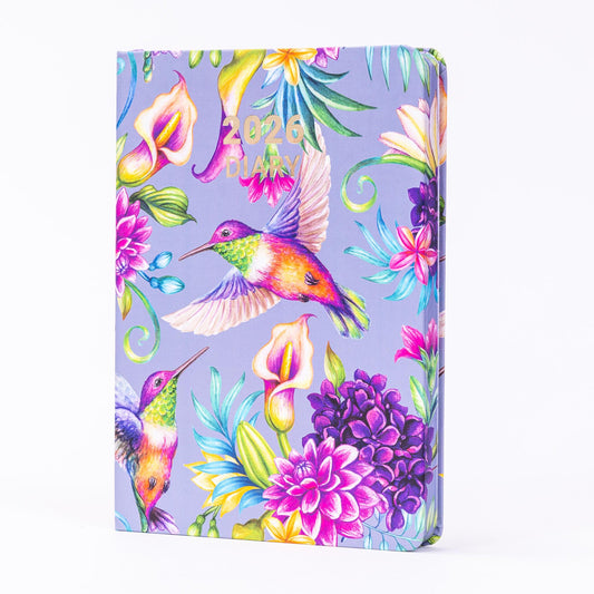 2026 Diary A5 Page a day  Full Year Office Year Planner Hardback Diaries bird flower diary