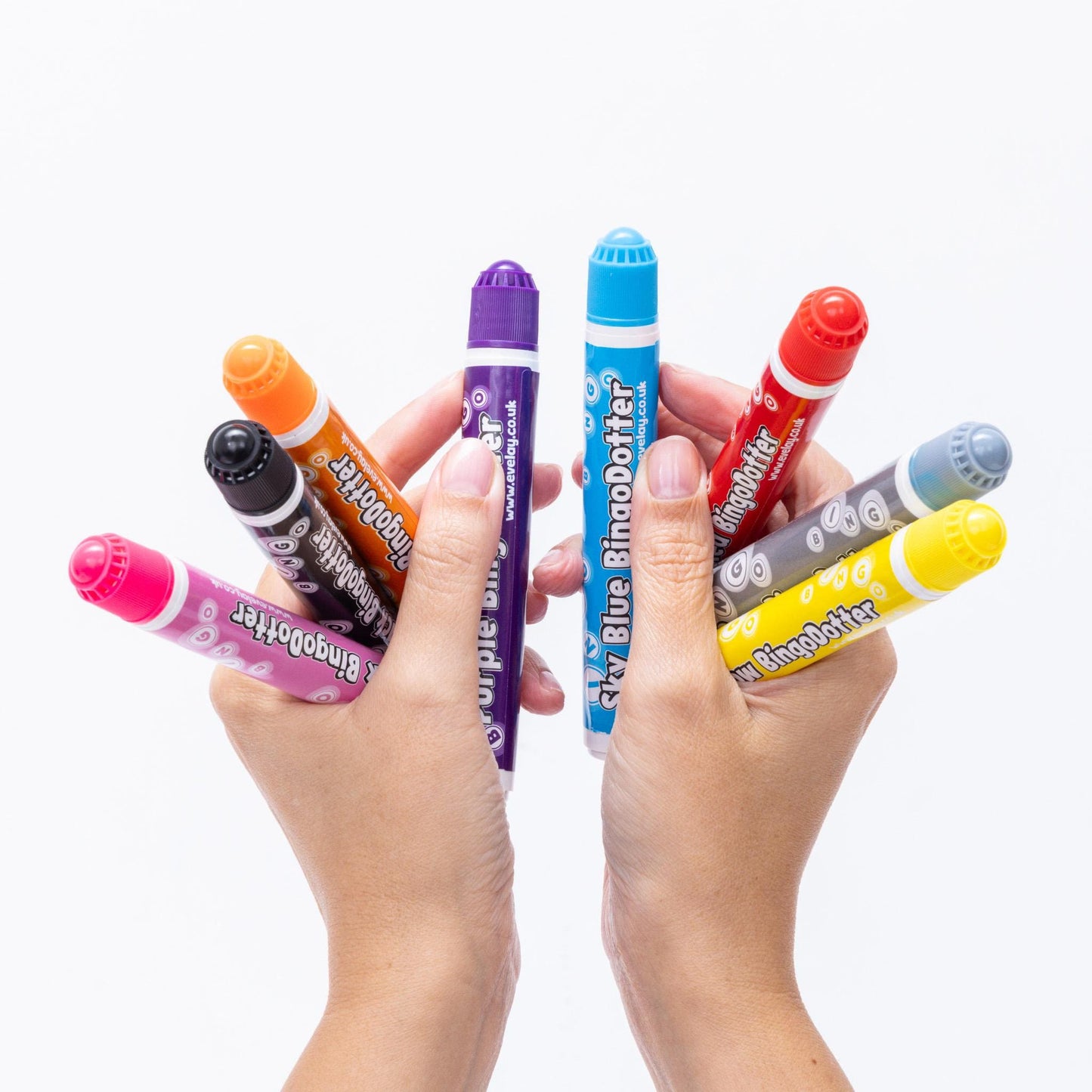 12 bingo Dabbers Coloured Markers Felt Dot  Mixed Pens Ticket Dabbers Non Drip