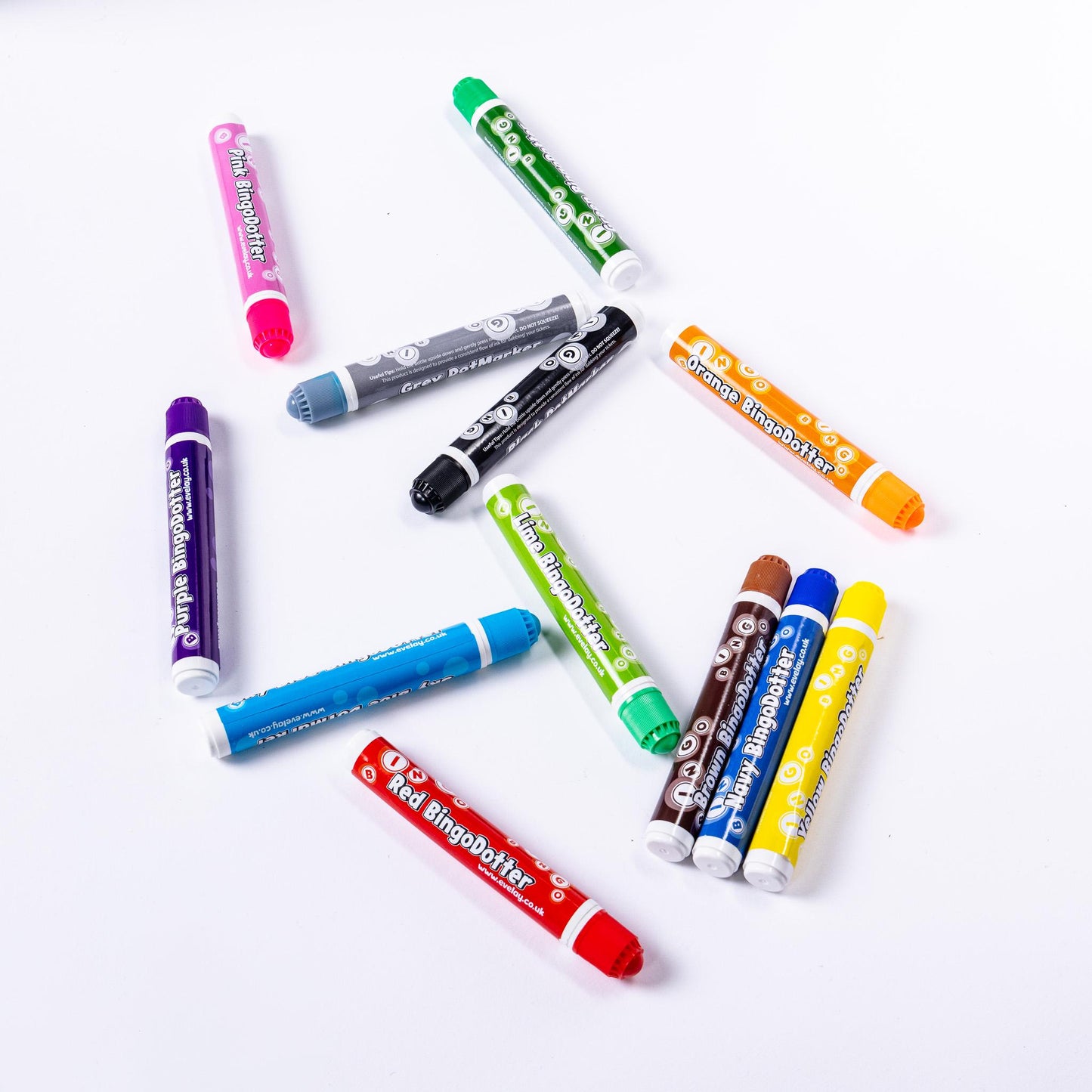 12 bingo Dabbers Coloured Markers Felt Dot  Mixed Pens Ticket Dabbers Non Drip