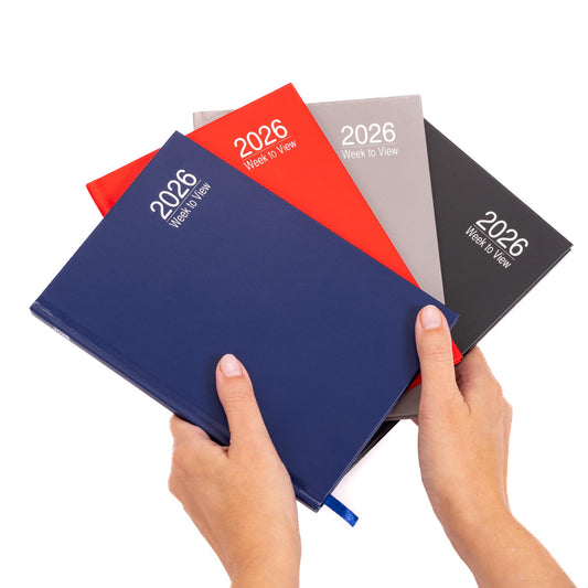 2026 A5 Week To View Diary Full Year Planner Organiser Hardback Cover With Times