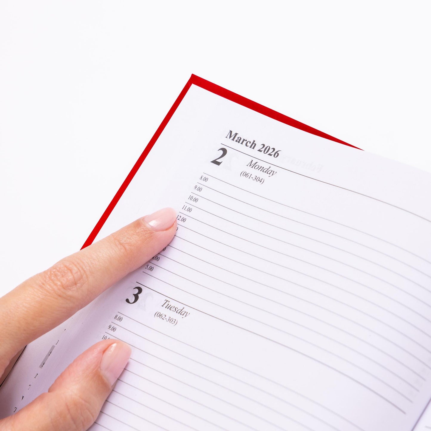2026 A5 Red Hardback Diary: Week To View Planner