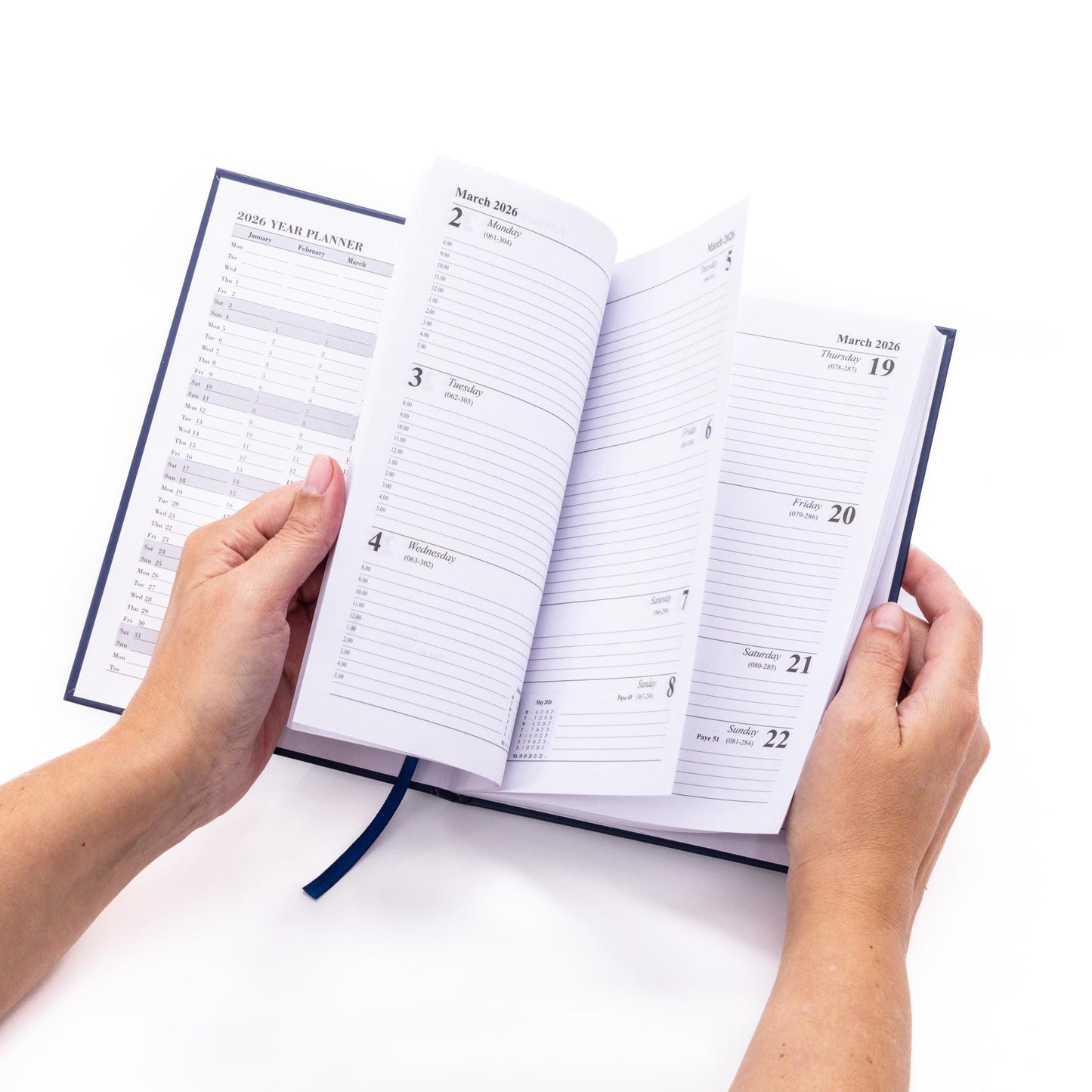 2026 Diary A5 Week to view Full Year Office Year Planner Hardback Diaries navy