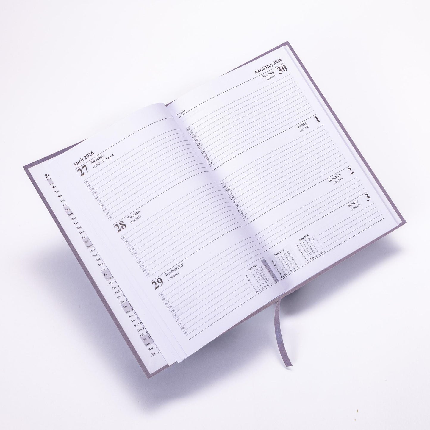 2026 Diary A5 Week to view Full Year Office Year Planner Hardback Diaries grey