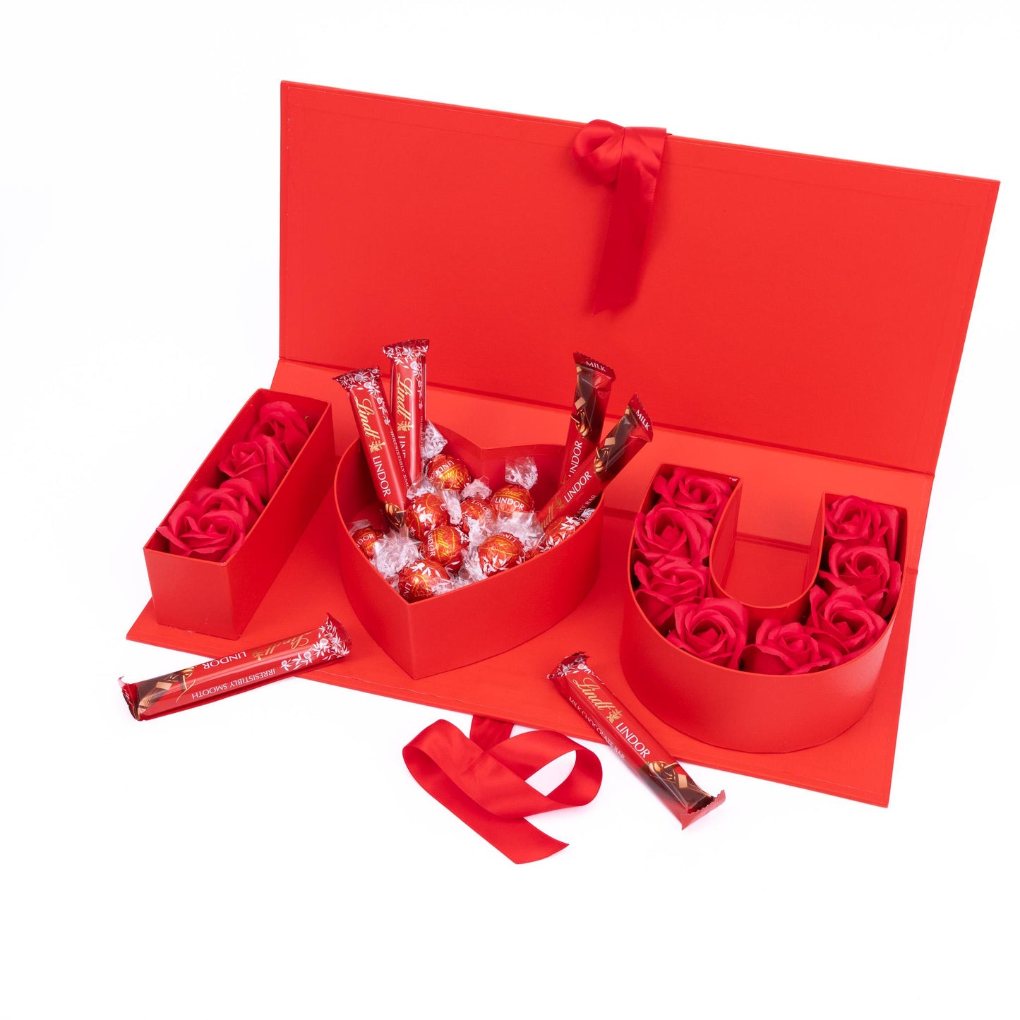 Lindt Milk Chocolate Gift Set: Truffles & Soap Roses Hamper