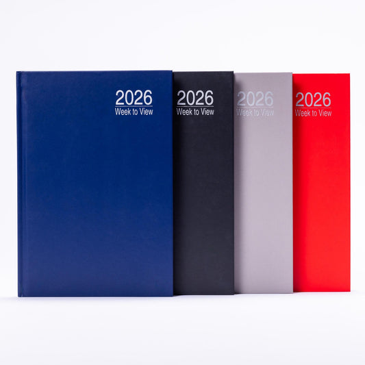 2026 A5 Week To View Diary Full Year Planner Organiser Hardback Cover With Times