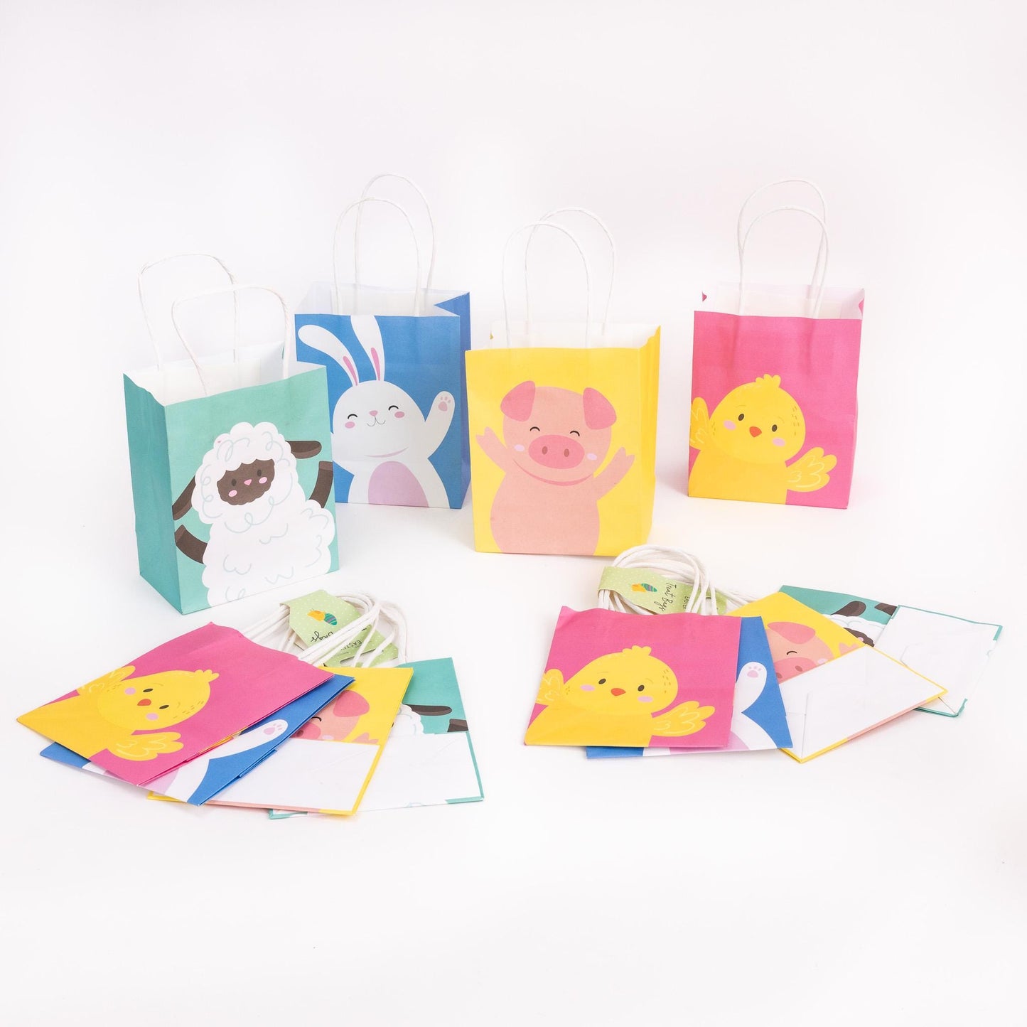 8 Easter Party Gift Bags 4 Designs Paper Treat Bag Sweet Chocolates Wrapping
