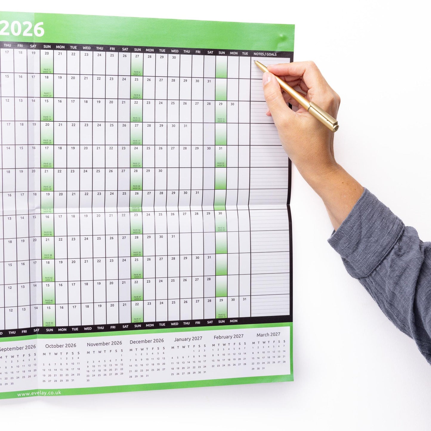 FISCAL 2025 - 2026 A1 Size Full Year Wall Planner Calendar Home Office Work A1