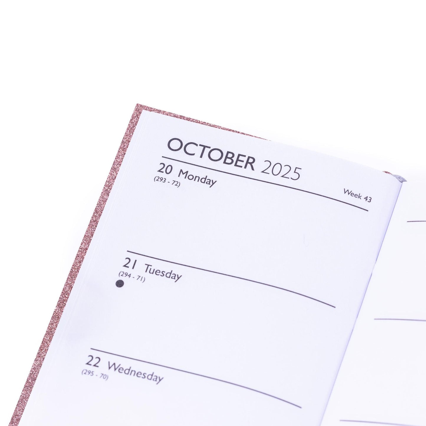 2026 Diary Slim Glitter Week to View Diaries Full Year Journal Calendar Planner rose
