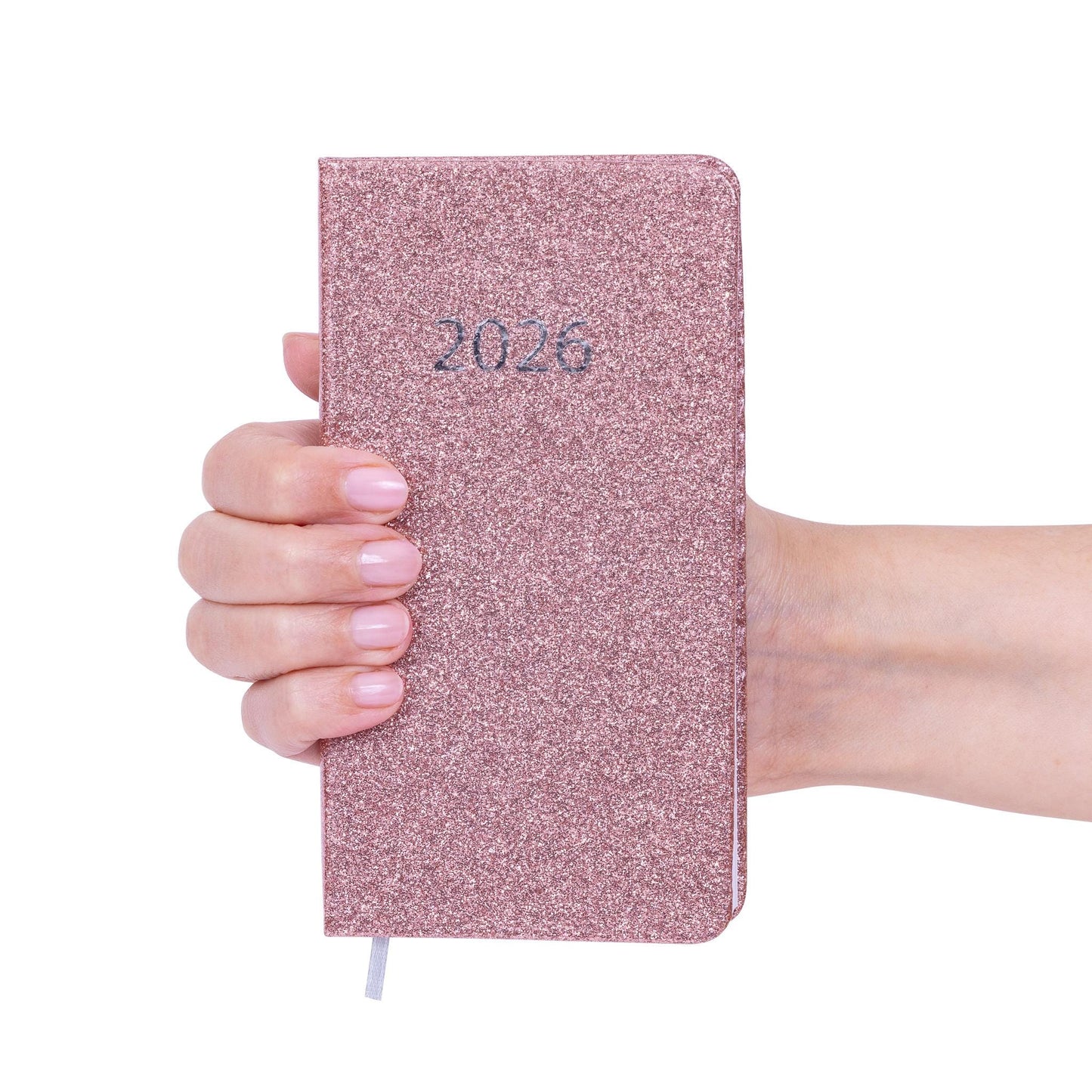 2026 Diary Slim Glitter Week to View Diaries Full Year Journal Calendar Planner rose