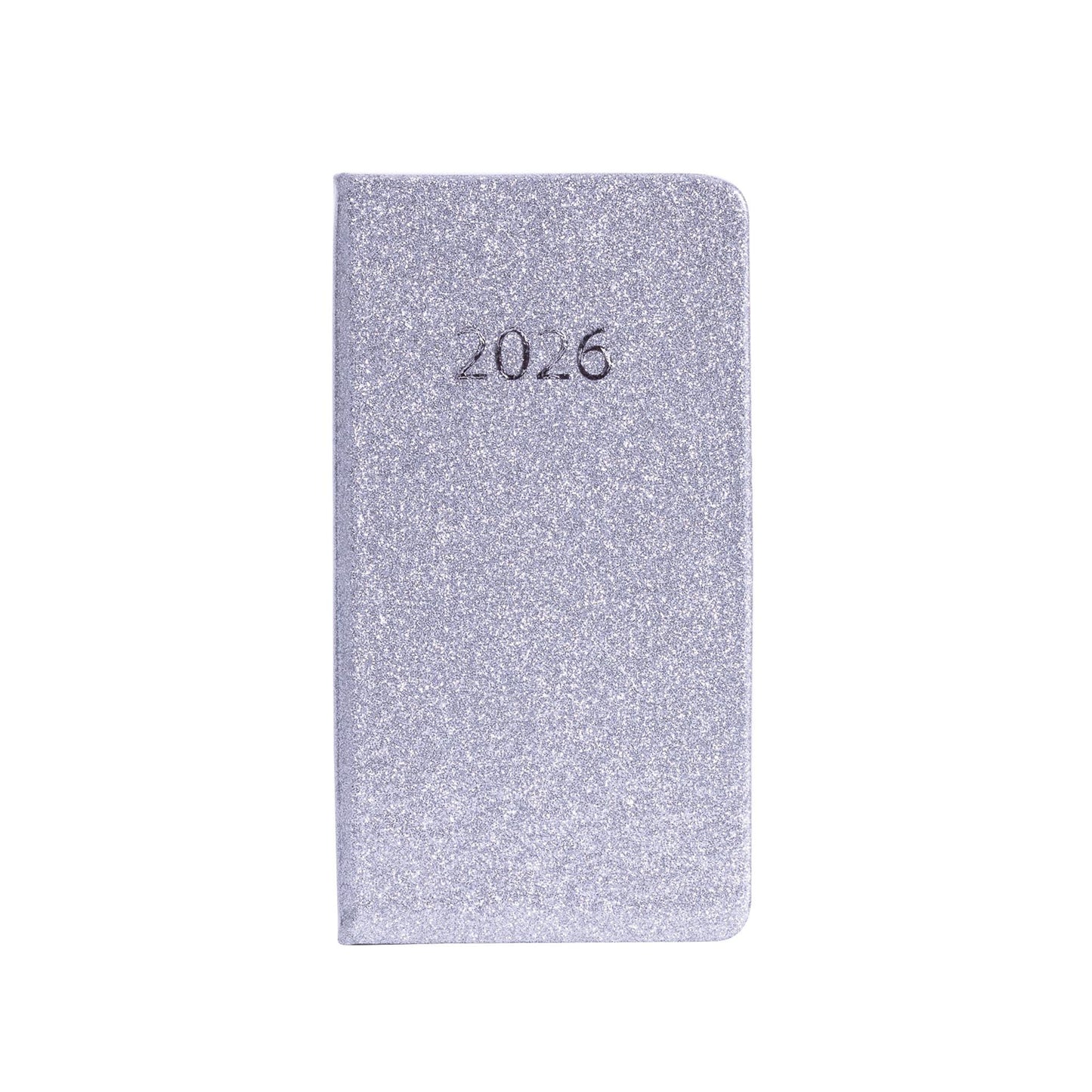 2026 Diary Slim Glitter Week to View Diaries Full Year Journal Calendar Planner silver