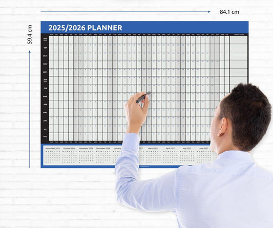 2025 - 2026 A1 Academic Mid Year Wall Planner Calendar Home Office Work School