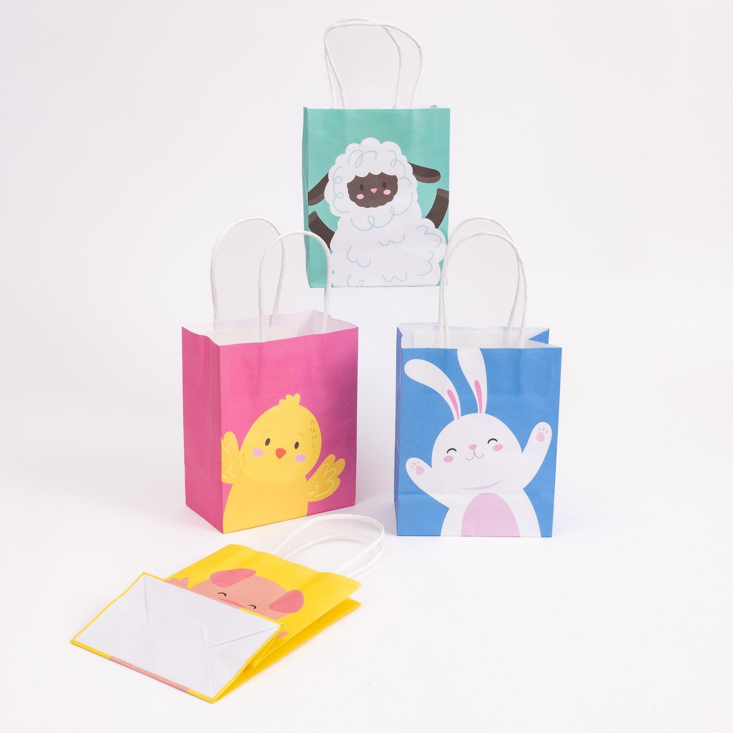 8 Easter Party Gift Bags 4 Designs Paper Treat Bag Sweet Chocolates Wrapping