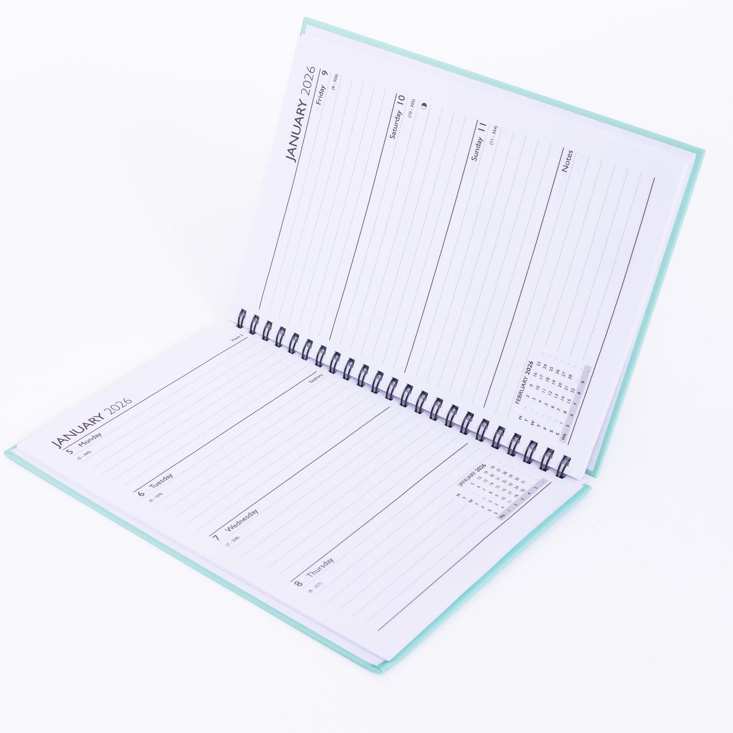 2025-2026 Academic A5 Page A Day Diary Spiral School Mid Year Teacher Softcover