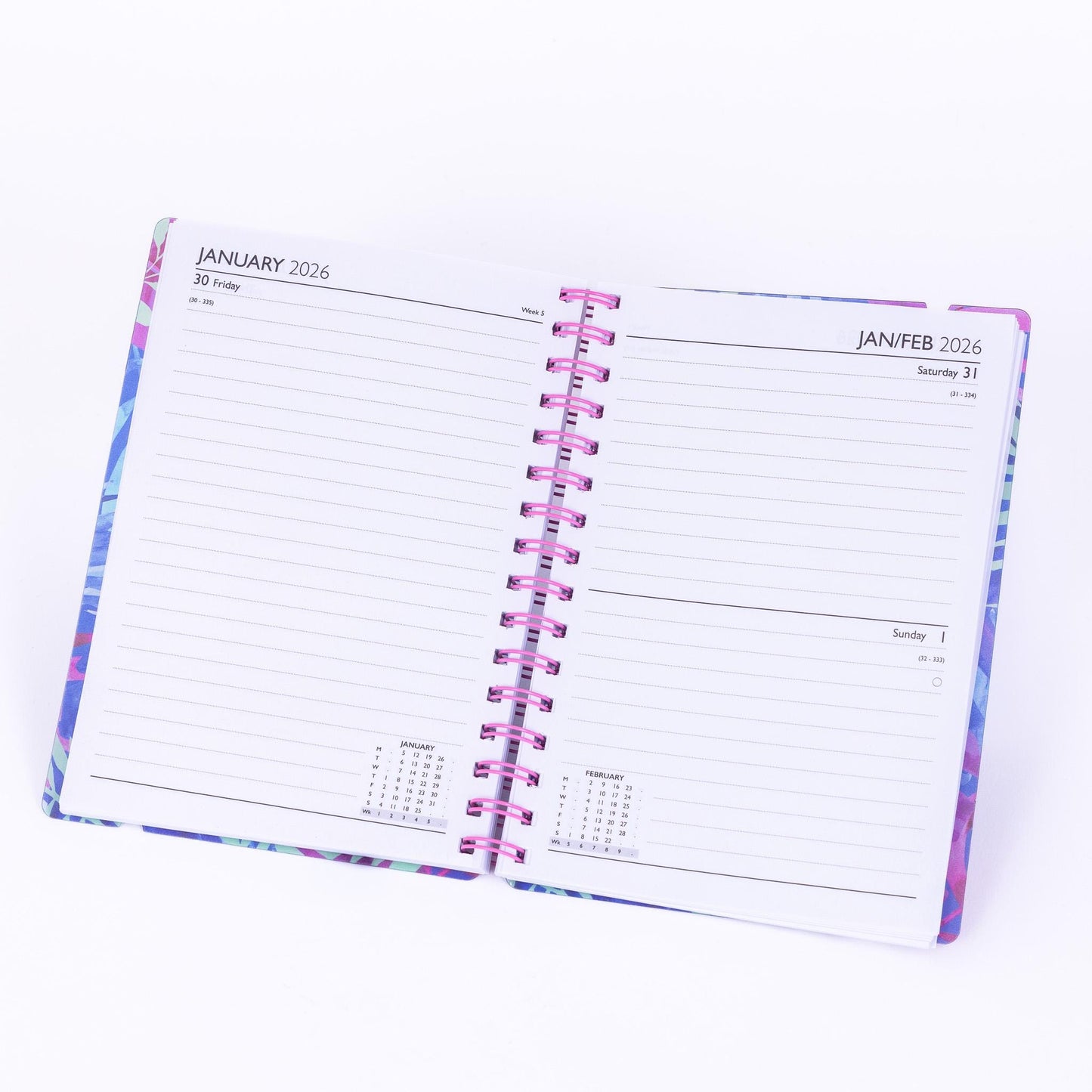 2025-2026 Academic A5 Page A Day Diary Spiral School Mid Year Teacher Softcover