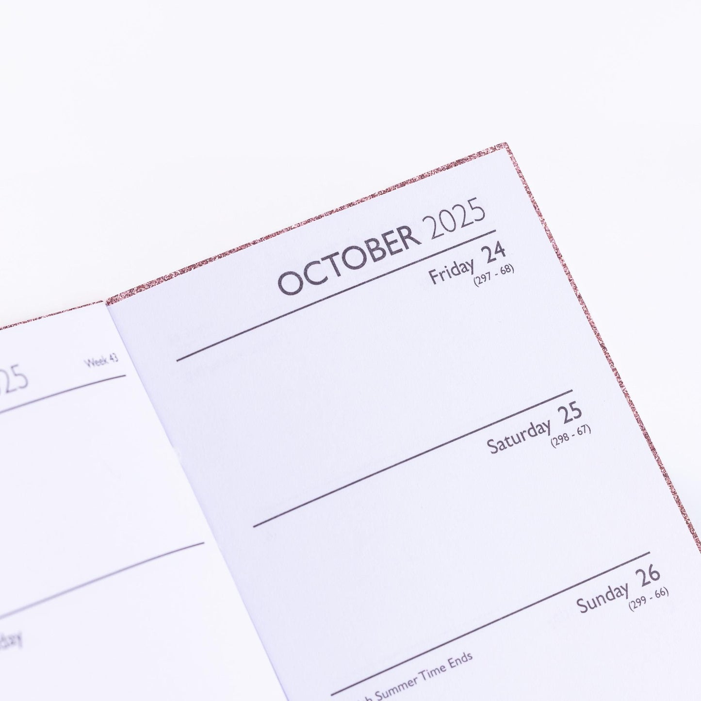 2026 Diary Slim Glitter Week to View Diaries Full Year Journal Calendar Planner rose